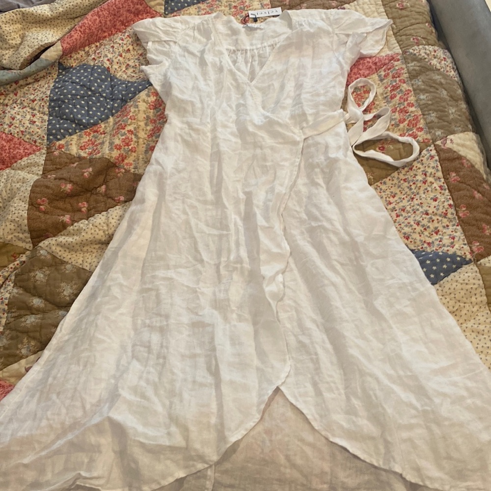 Velvet by Spencer and graham linen wrap dress